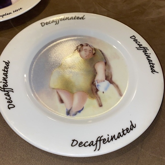 Plates (5) Erika Oller House Of Prill Dessert Salad Plates Wine Coffee LOT - Picture 4 of 8